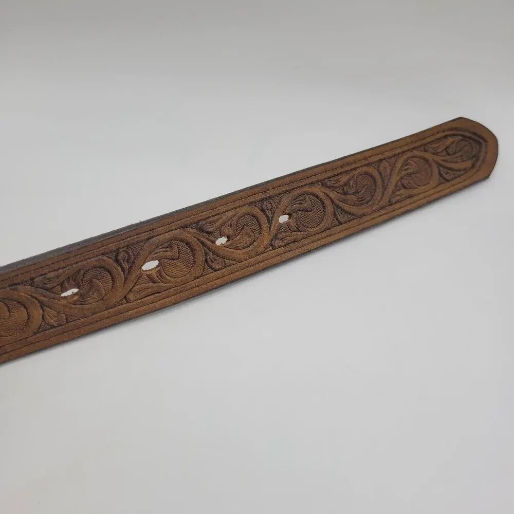Justin Belt Girl 30 Brown Leather Aged Bark Western Scroll Trophy‎ 815BD Cowgirl